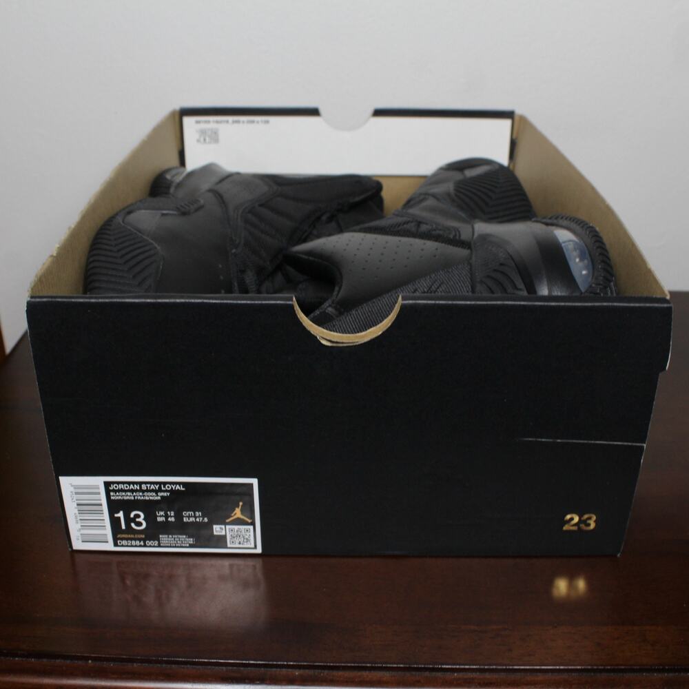 Nike Air Jordan Stay Loyal Triple Black Cat Anthracite Nby DB2884-002 Size 13 - Picture 3 of 8